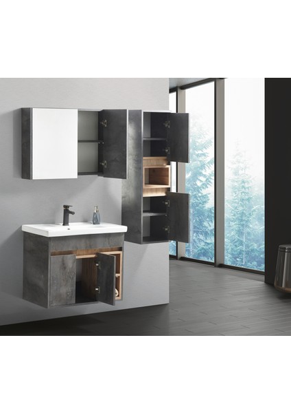 Venüs 60 cm Banyo Dolabı Takımı Alt Üst