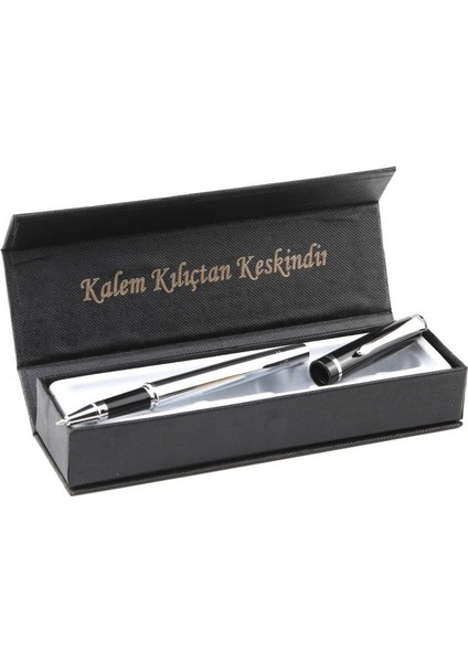 Özel Kutulu Roller Kalem Titanyum Renk