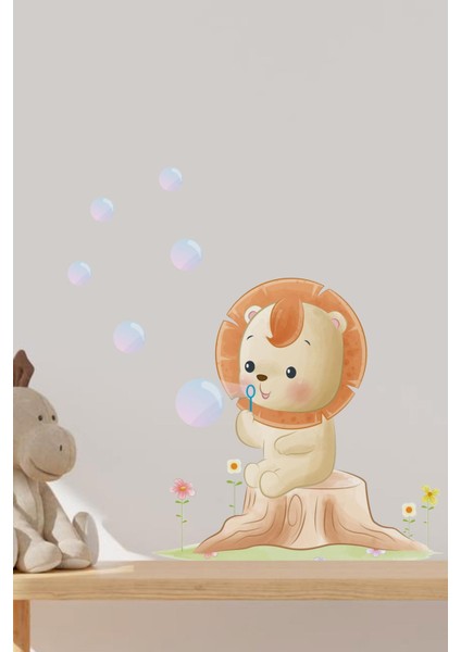 Baloncuk Uçuran Aslan Çocuk Bebek Odası Sticker Seti fiyatları