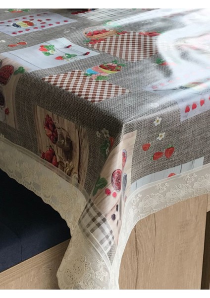 Pvc Dantelli | Renkli Desenli Lüx Masa Örtüsü | Muşamba Elyaf Tabanlı Kaymaz Silinebilir Leke Tutmaz fırsatları