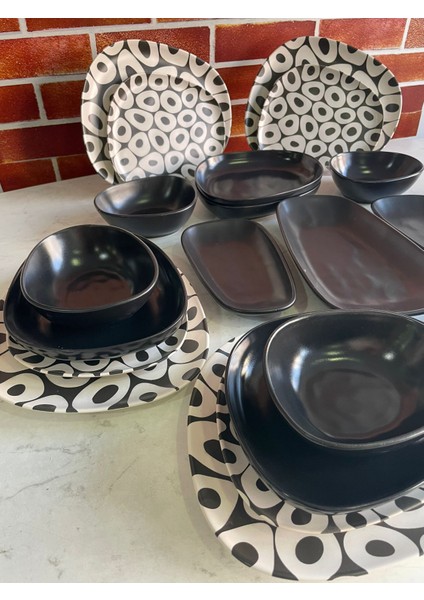 27 Parça Tetra Black & White Love Yemek Takımı fiyatları