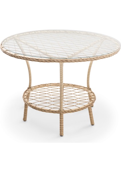 Zen Masalı Çay Seti Bahçe ve Balkon Mobilyası Takımı (1+1+1+1+ Çap 110 Masa), Krem fırsatları