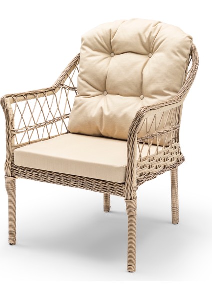 Zen Masalı Çay Seti Bahçe ve Balkon Mobilyası Takımı (1+1+1+1+ Çap 110 Masa), Krem indirimleri