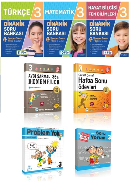 Tudem Yayınları Set3 Tudem Yayınları 3,sınıf Dinamik Soru Seti+Mutlu Sarmal Avcı Deneme+Usta Serisi+Hafta Sonu Ödevleri 7 Kitap Set