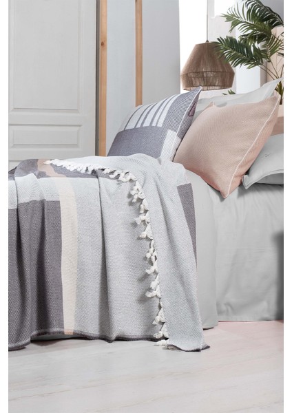 Jace Bej Çift Kişilik Pamuklu Yatak Örtüsü Seti modelleri