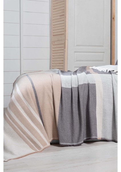 Jace Bej Çift Kişilik Pamuklu Yatak Örtüsü Seti fırsatları