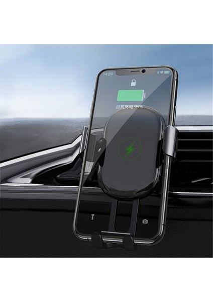 W31 15W Gravity Kablosuz Şarjlı Araç Içi Telefon Tutucu Siyah