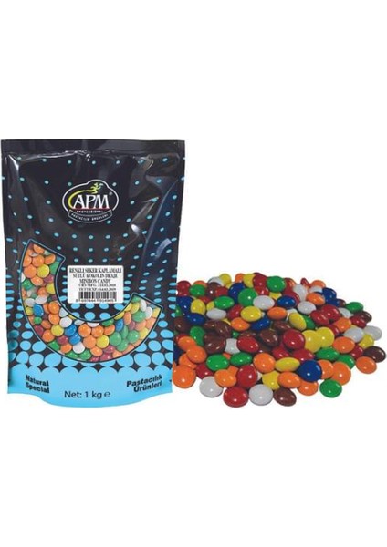 Renkli Şeker Kaplamalı (Minibon) Sütlü Kokolin Draje