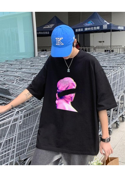 Eyeless Art Siyah Oversize T-Shirt