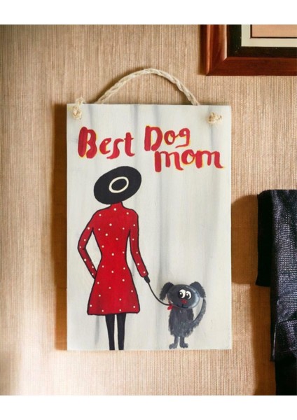 Best Dog Mom Duo Anneler Günü Pano Red Dress