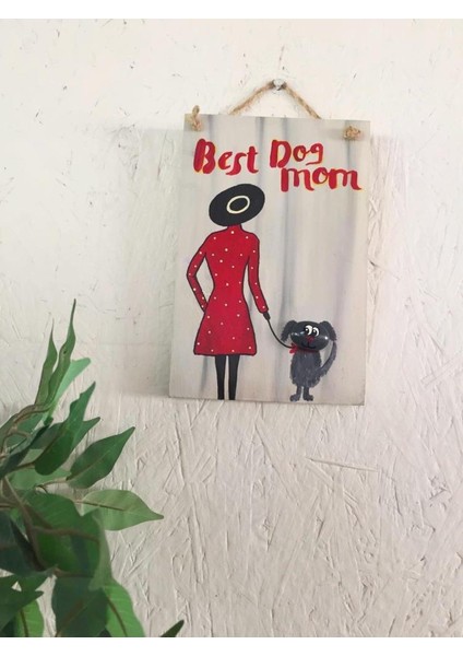 Best Dog Mom Duo Anneler Günü Pano Red Dress