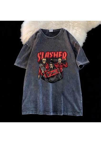 Yıkamalı Red Slasher Eskitme T-Shirt fiyatları