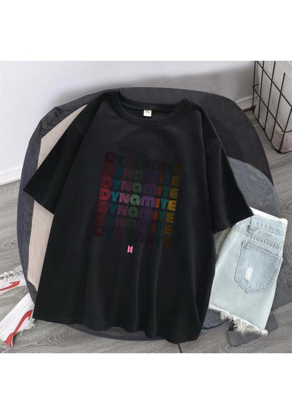 Bts Dynamite Siyah Oversize T-Shirt fiyatları