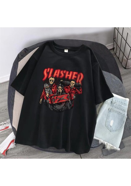 Red Slasher Siyah Oversize T-Shirt