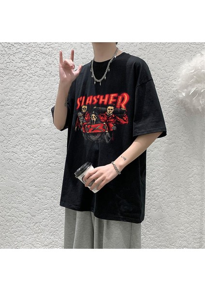 Red Slasher Siyah Oversize T-Shirt
