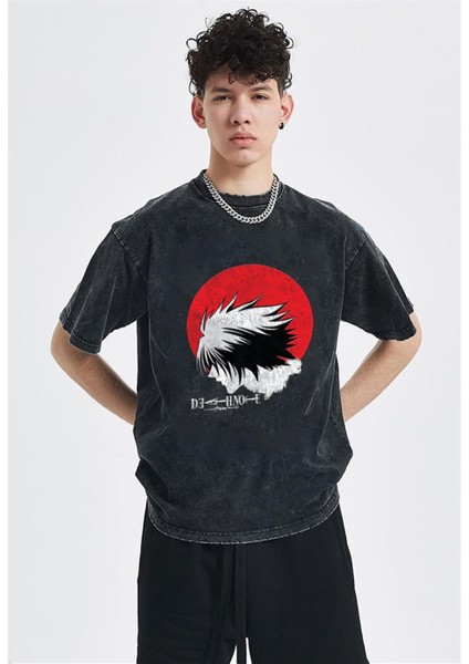 Yıkamalı Death Note L Eskitme T-Shirt