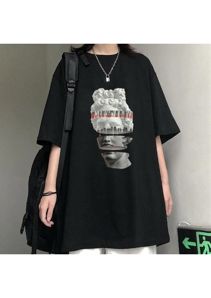 Segmented Head Siyah Oversize T-Shirt