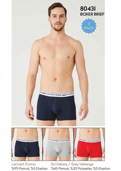 Erkek Grimelanj Kırmızı Lacivert 3'lü Boxer 80431 fiyatları