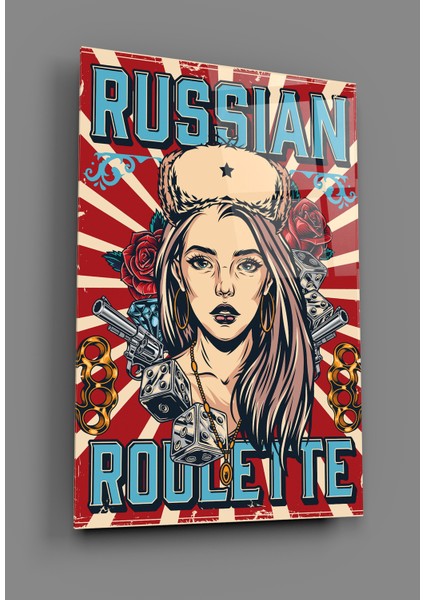 Russian Roulette Tasarım Dekoratif Cam Tablo fiyatları