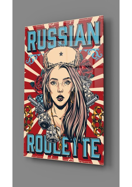 Russian Roulette Tasarım Dekoratif Cam Tablo modelleri