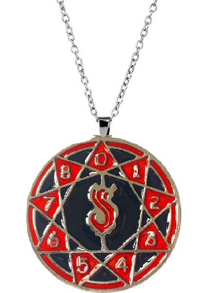 Metal Rock Grubu Slipknot Logo Kolye Alaşımlı Uzun Zincir Kırmızı Kolye