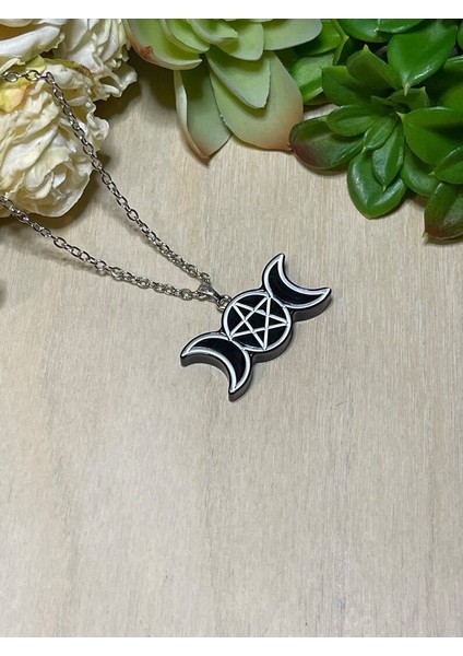 Gotik Pentagram Ay Kolye Aksesuar