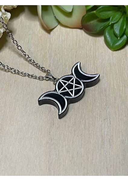 Gotik Pentagram Ay Kolye Aksesuar