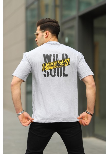 Erkek Wild Soul Baskılı Owersize Tshirt