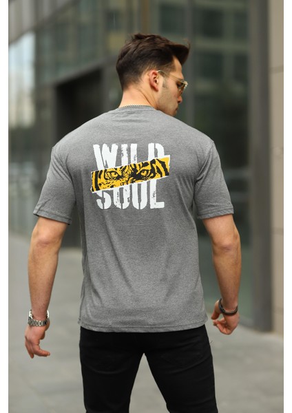 Erkek Wild Soul Baskılı Owersize Tshirt