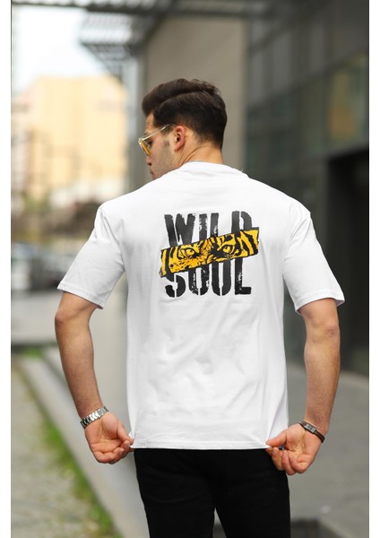 Erkek Wild Soul Baskılı Owersize Tshirt