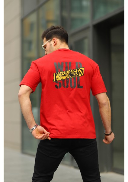 Erkek Wild Soul Baskılı Owersize Tshirt