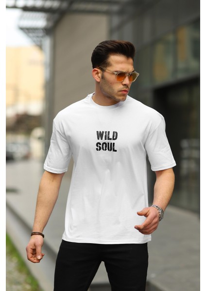 Erkek Wild Soul Baskılı Owersize Tshirt