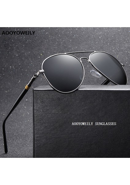 Lüks Erkek Polarize Güneş Gözlüğü Erkekler Kadınlar Için Sürüş Güneş Gözlükleri Marka Tasarımcısı Erkek Vintage Siyah Pilot Güneş Gözlüğü UV400 (Yurt Dışından) fiyatları