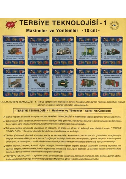 T.ekstil Terbiye Teknolojisi Kitap Serisi (10 Cilt) Kasar, Boya, Baskı, Apre T. K. A. M.