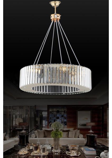Istanbul Avize Elmas 60CM Gold Lüx Kristal Taşlı Avize