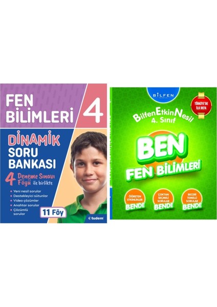 Tudem Yayınları 4. Sınıf Bilfen Ben Fen Bilimleri ve Tudem Yayınları Dinamik Fen Bilimleri Soru Bankası Seti-Set4