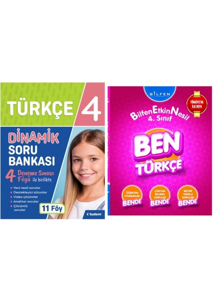 Tudem Yayınları 4. Sınıf Bilfen Ben Türkçe ve Tudem Yayınları Dinamik Türkçe Soru Bankası Seti-Set4