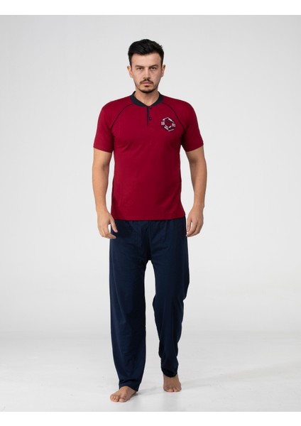 %100 Pamuk Kısa Kol Battal Pijama