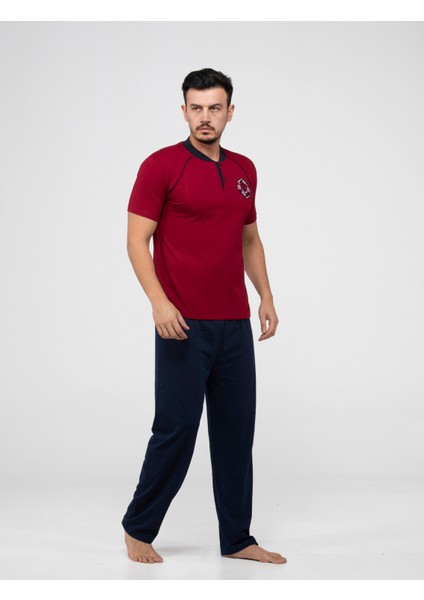 %100 Pamuk Kısa Kol Battal Pijama