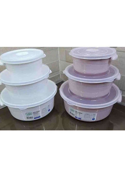 Gree Home Yuvarlak Mikro Dalga Tencere Saklama Kabı 3 Lü