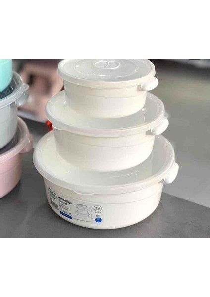 Gree Home Yuvarlak Mikro Dalga Tencere Saklama Kabı 3 Lü fiyatları