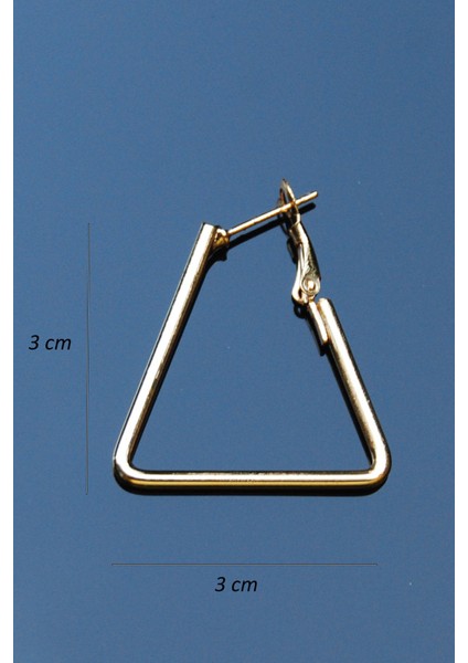 Altın Renk Boru Üçgen Klipsli Küpe 2mm Y3CM / G3CM modelleri