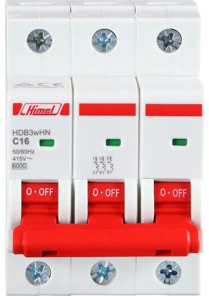 3X40A 6ka C Tipi Otomatik Sigorta HDB3WHN3C40