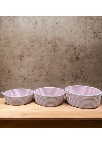 Fiyonklu Çok Amaçlı 3lü Sepet, Jüt Ip Örme Sepet, Dekoratif Sepet Set fiyatları