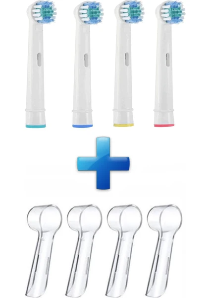 5d New White Oral B Uyumlu Şarjlı ve Pilli Diş Fırçaları İçin +4 ADET KORUMA KAPAĞI HEDİYELİ