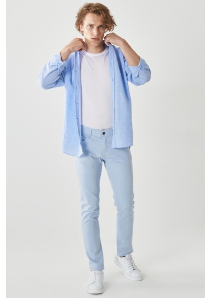 ALTINYILDIZ CLASSICS Erkek Mavi 360 Derece Her Yöne Esneyen Rahat Slim Fit Dar Kesim Pantolon fırsatları
