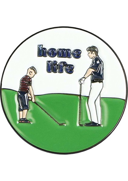 Golf Topu Markeri Golf Topu Işareti Şapka Klipsiz 25MM Katı Emaye Yuvarlak Stil A (Yurt Dışından)