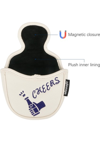 Golf Putter Head Covers Golf Putter Kapakları Koruyucu Muhafız Taşınabilir Çorap Mallet Beyaz (Yurt Dışından) indirimleri