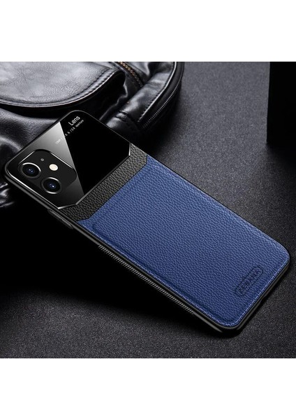 Apple iPhone 12 Kılıf Zebana Lens Deri Kılıf Lacivert