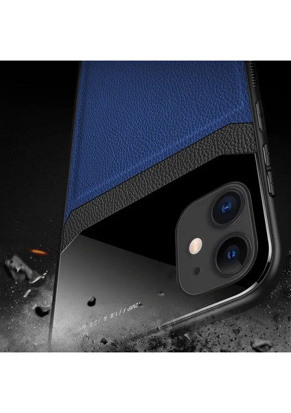 Apple iPhone 12 Kılıf Zebana Lens Deri Kılıf Lacivert fırsatları